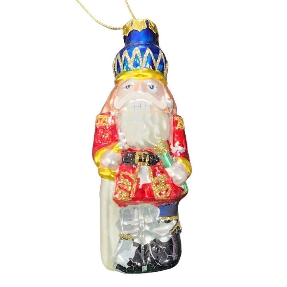 Vintage Blown Glass Toy Soldier Ornament